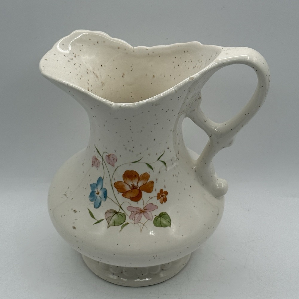 Vintage Treasure Craft Speckled Splatter Spring Flower‎ Water Pitcher